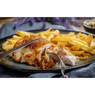 Lomo o Pechuga o Hamburguesa con patatas y croquetas + Bolsa de Chuches