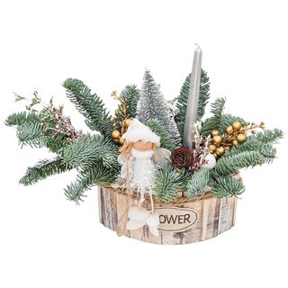 Aranjament masa de Craciun argintiu