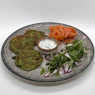 Pancakes de Calabacín & Salmón, GF