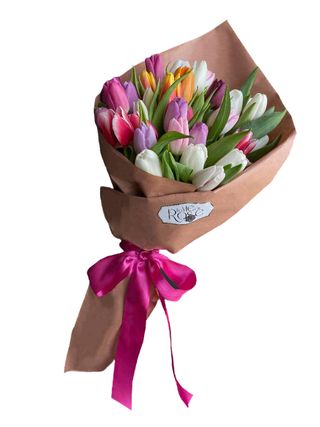 Buchet cu 19 lalele colorate