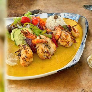 Espetadinha de Lulas com Bacon e Camarão