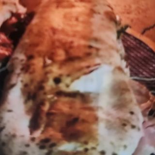 Crema di zucca, salsiccia, melanzane e provola