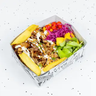 Chicken Kebab Over Fries