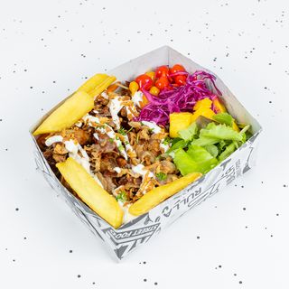 Chicken Kebab Over Fries