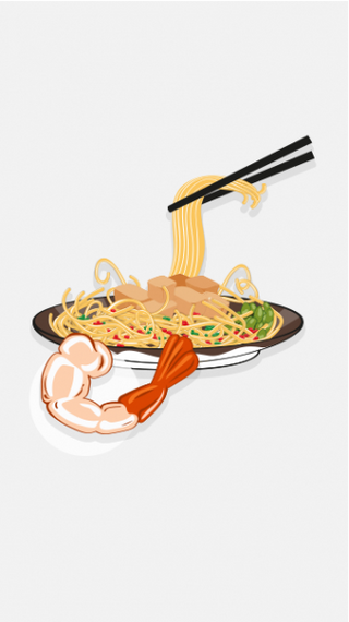 Yakisoba de gambas