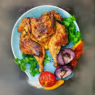 1 Poulet Grillé Avec Frites Et Salade