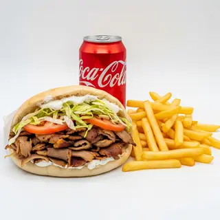 2 Pita kebab con 2 patatas y 2 latas