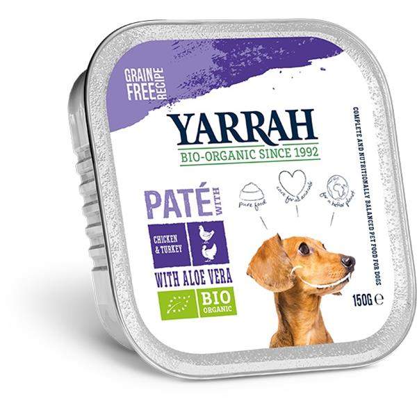 Yarrah Cão Paté Frango Peru Aloé Bio150G