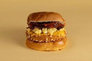 Bacon Cheese Scramble Chicken Burger