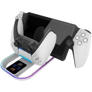 Base De Carga Dual Rgb Led Blackfire Para Reproductor A Distancia Playstation Portal Y Dualsense Ps5 - 8431305033639