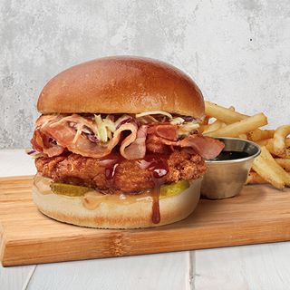 WHISKEY - GLAZE CRUNCHY CHICKEN BURGER