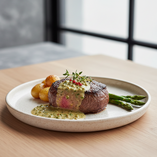 Mușchi de vită cu sos de piper verde