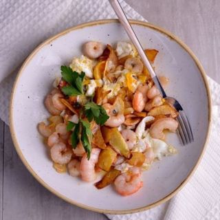 Huevos Rotos con Gambones