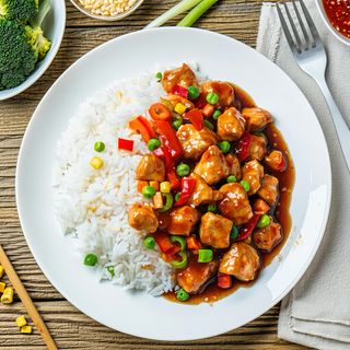 Sweet and Sour chicken + Vegetable rice