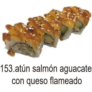 153.atun salmon aguacate con queso flameado