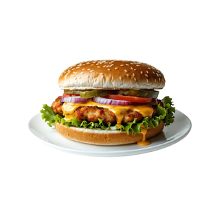 Hamburguesa De Pollo Con Salsa Curry