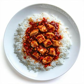 10a. Kal-fan riso con pollo e salsa piccante