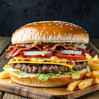 Hofmade smashed beef burger menu si suc la alegere