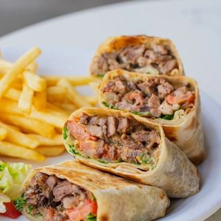 Greek pork wrap