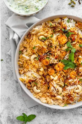 Camarão Biryani