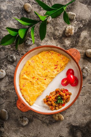 Омлет домашний с овощами.