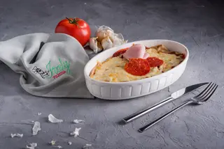 Zapečena palačinka šunka, kulen