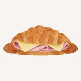 კრუასანი ლორით და ყველით