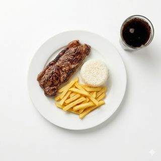 Menú Churrasco De Ternera, Patatas, Arroz Y Lata