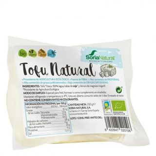Tofu Natural Ecológico Soria Natural Sin Gluten 250 Gr.