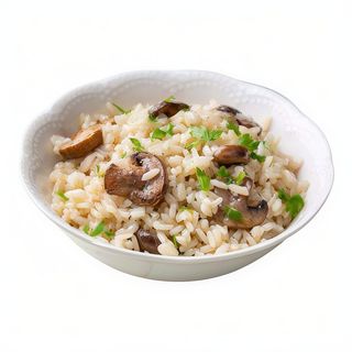 30. Arroz con champiñones y ternera