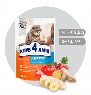 Club 4 Paws Premium вологий корм для дорослих котів Лосось у желе 100г