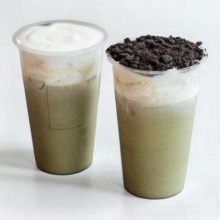Matcha cheese tea - fresh milk (iced)
