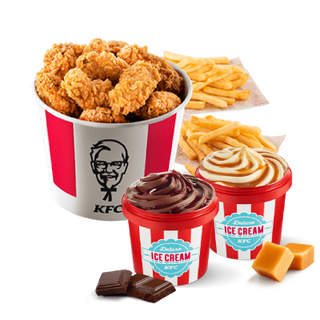 Kubełek 15 Hot Wings + 2x lody Ice Cream Deluxe 150ml