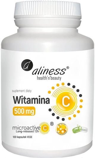 Witamina C kwas L- askorbinowy 500 mg długie uwalnianie microactive C long-relased 100 kapsułek vege caps Aliness