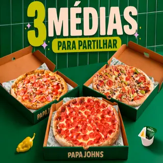 3 Pizzas Médias