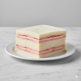 Sandwich de miga de jamón dulce y queso