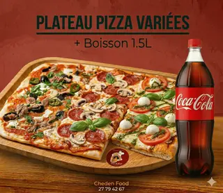 Plateau pizza variées  / + boisson 1.5L