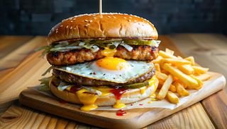 Двоен пилешки с яйце и кашкавал