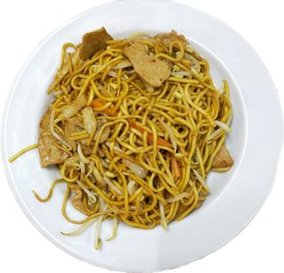 Massa Chao Ming com Carne de Porco e Legumes