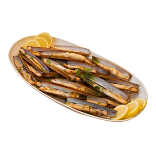 Navajas con aceite de cebolleta al teppanyaki