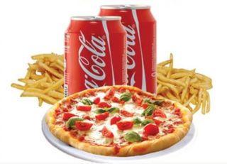 Menú Pizza Grande + Patatas +  2 Bebida