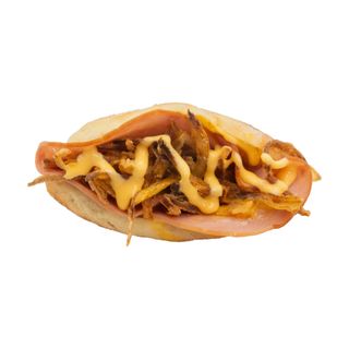  19. Dinde fume, oignons frits, creme de fromage 