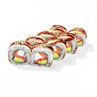 Ролл королевский с угрем и лососем