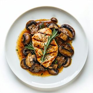 Pollo con champiñones
