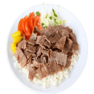 Plato kebab con arroz