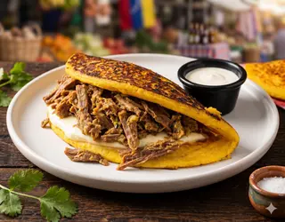 Cachapa De Queso Y Carne Desmechada