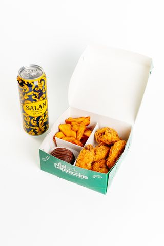 Крылышки, Картофельные дольки, Картошка, Salam premium Cola 0.25