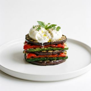 Millefoglie di verdure grigliate con burrata di Altamura