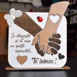 Tablou maini 3d "te iubesc" 