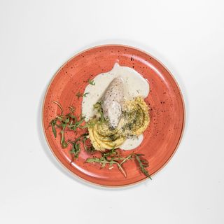 Zestaw filet faszerowany suszonymi pomidorami, serem feta